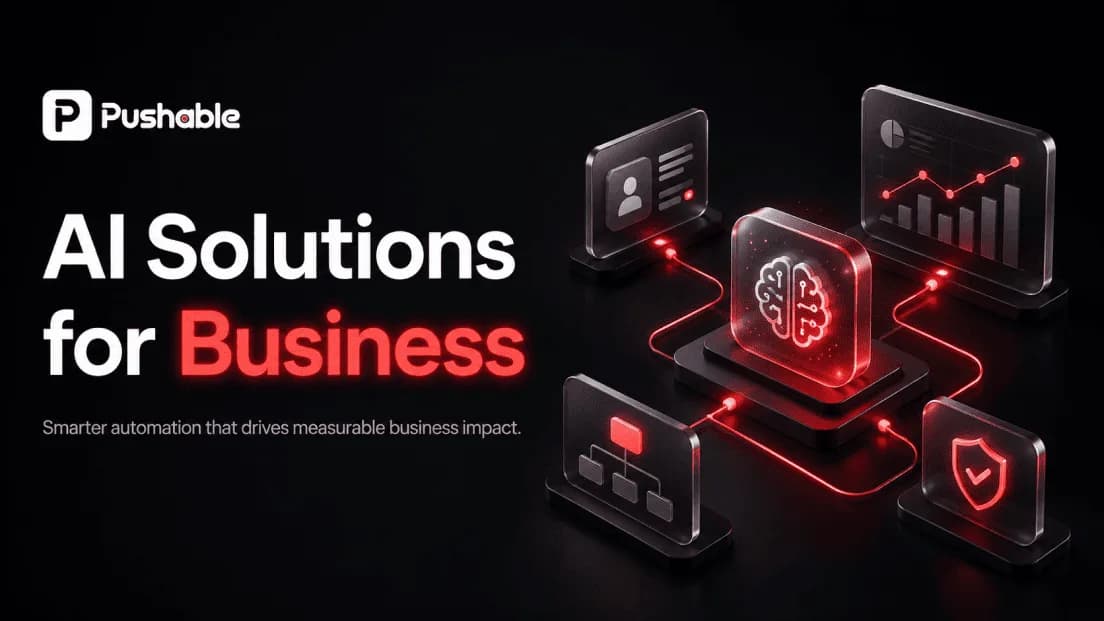 Team dashboard showing AI agents running business workflows across connected apps on Pushable