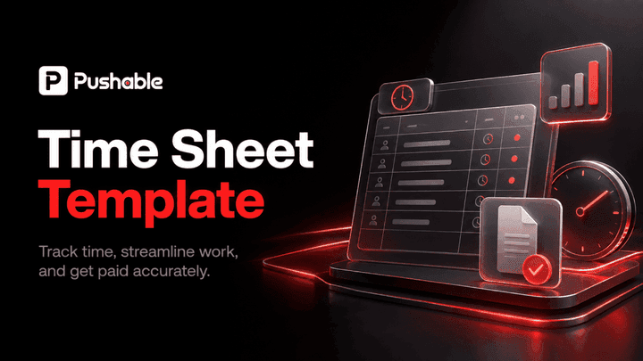 Free weekly time sheet template with AI automation from Pushable.ai filling in employee work hours