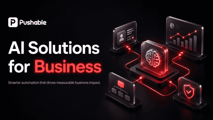 Team dashboard showing AI agents running business workflows across connected apps on Pushable