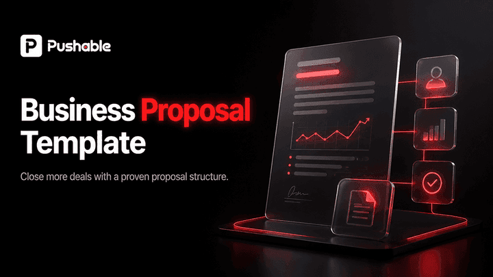 Business proposal template showing executive summary, scope, timeline, and pricing sections