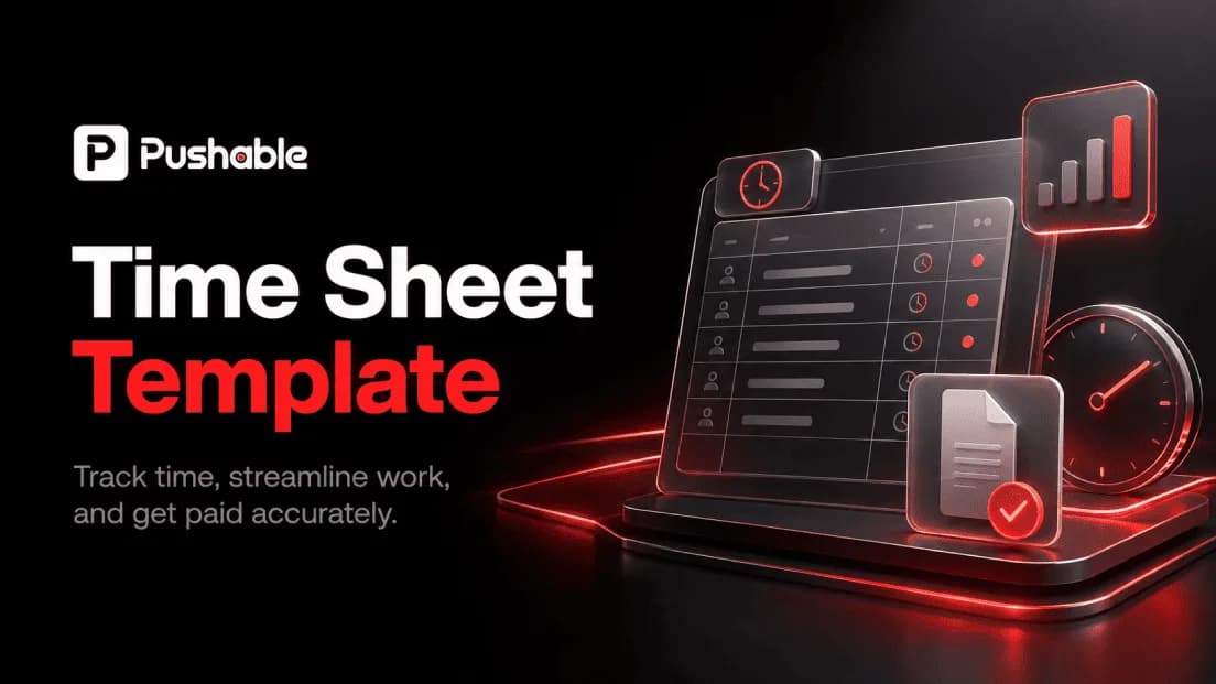 Free weekly time sheet template with AI automation from Pushable.ai filling in employee work hours