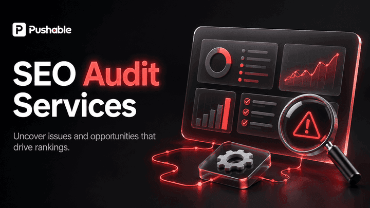 SEO audit services dashboard showing technical, on page, content, and backlink findings